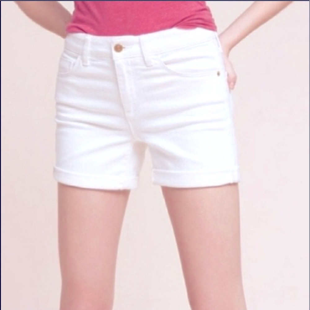Anthropologie Pilcro & The Letterpress White Denim Shorts Size 28 - Picture 1 of 7